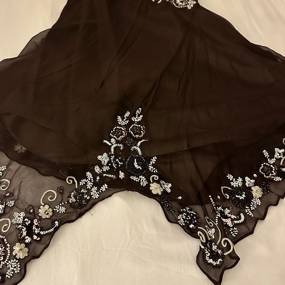 Whimsical Beaded Scala brown dress Size S - Picture 3 of 4